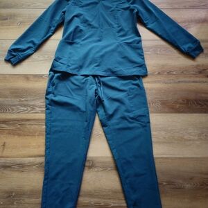 Mandala Teal Women's Teal Scrub Set